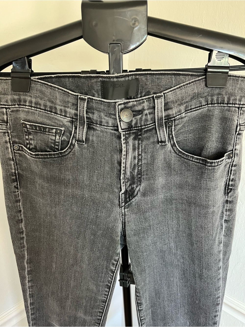 Vince Faded Black Stretch Skinny Jeans - Picture 3 of 7
